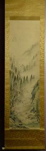 Japanese Water Color Scroll Painting - Landscape