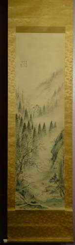 Japanese Water Color Scroll Painting - Landscape