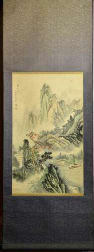 Chinese Water Color Scroll Painting - Landscape