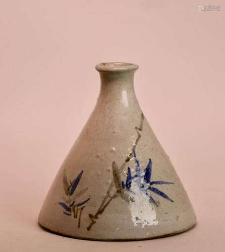 Japanese Bottle Vase with Bamboo