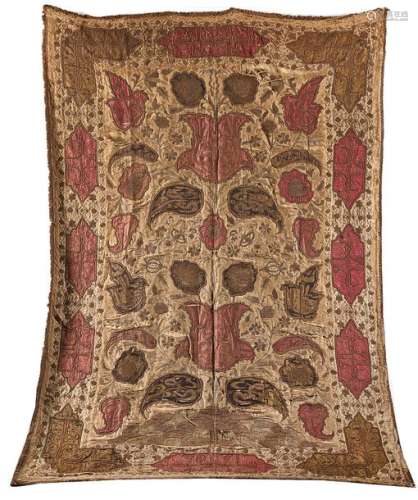 A LARGE OTTOMAN EMBROIDERED HANGING PANEL