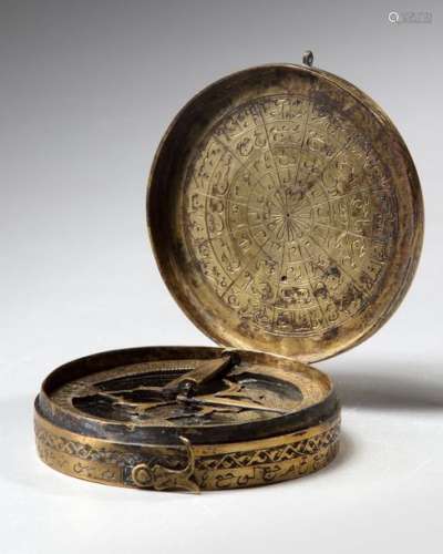A GILT PERSIAN 'QIBLA' INDICATOR, FOR FINDING MECC…