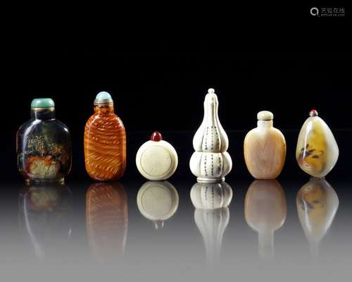 SIX CHINESE SNUFF BOTTLES