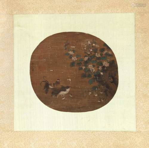 A CHINESE 'COCKERELS' HANGING SCROLL WANG RUOSHUI