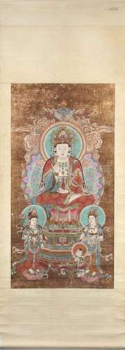 A CHINESE 'AVALOKITESVARA' HANGING SCROLL