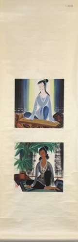 A CHINESE 'LADIES' HANGING SCROLL LIN FENGMIAN