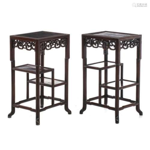 Pair of 'etagere' tables, Minguo