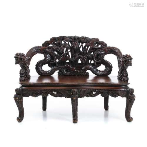 Chinese settee with dragons