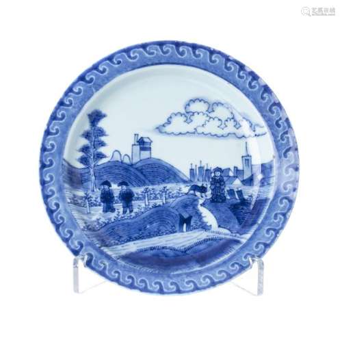 'Landscape with Peasants' plate in Chinese porcela…
