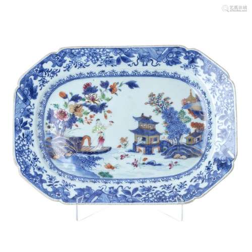 Cantonese porcelain platter with figure