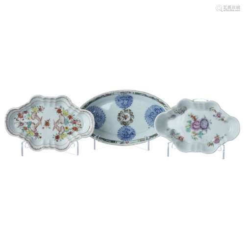 Three chinese porcelain small plates