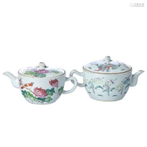 Two chinese porcelain teapots