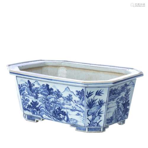 Chinese porcelain octave flower pot, Qianlong