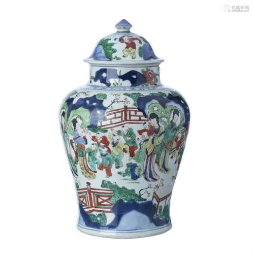 Wucai Pot in Chinese Porcelain, Kangxi