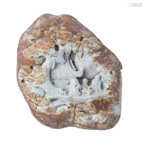 Chinese jade rock sculpture