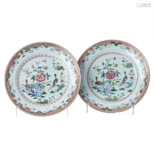 Pair of Chinese Porcelain Dishes, Peacocks Service…