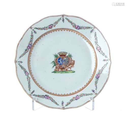 Chinese Porcelain Armorial Plate, Qianlong