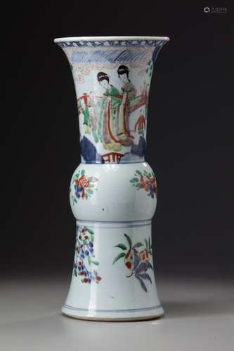 A CHINESE WUCAI GU VASE