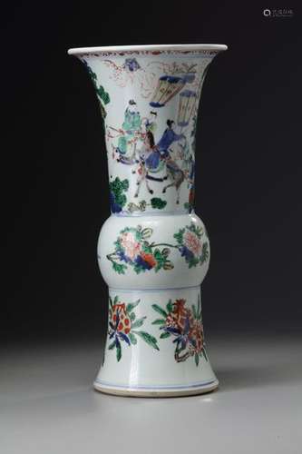 A CHINESE WUCAI GU VASE