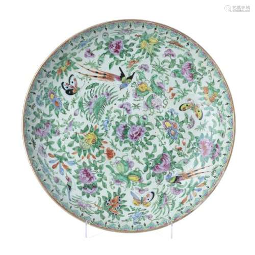 Large plate 'flowers, fruits, birds and butterflie…