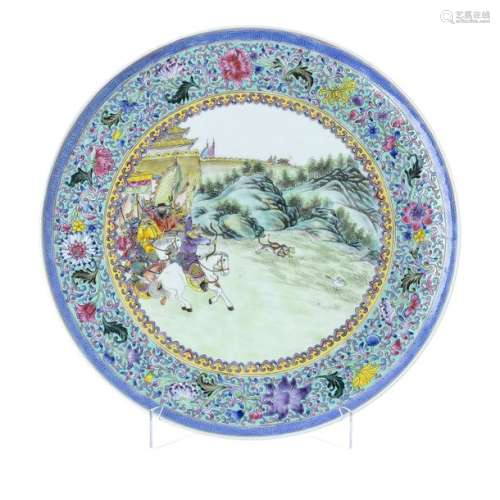 Hunted Chinese porcelain plate