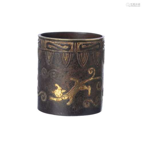 Chinese Bronze Brush Pot