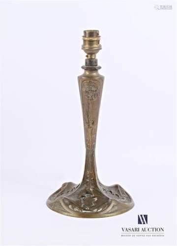 LELEU Georges (XXth century) Bronze lamp base with…