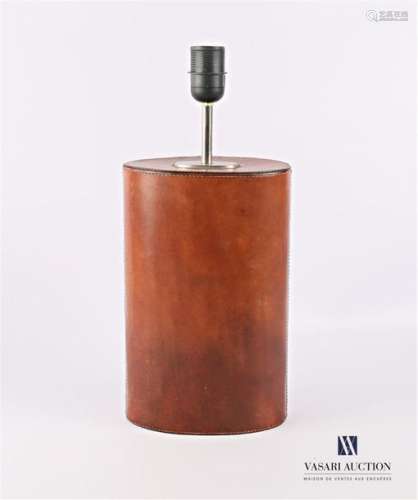 Lamp stand in the shape of a leather covered oval …