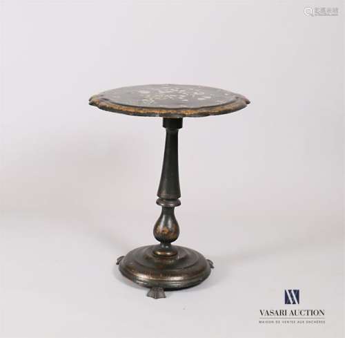 Boiled cardboard pedestal table, the oval tilting …