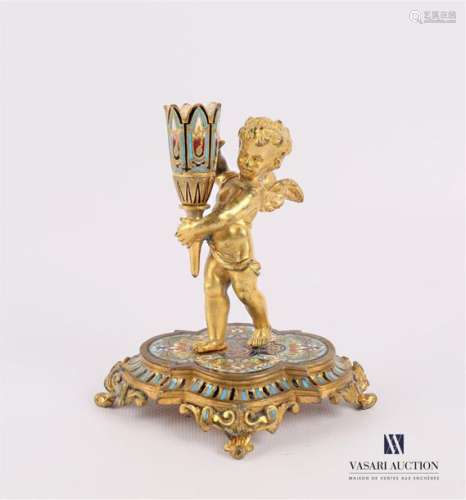 Subject in gilt bronze and enamelled representing …