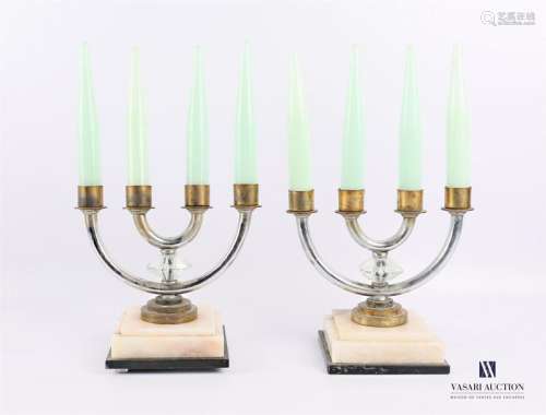 Pair of candelabra with four arms of light, they h…
