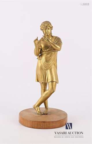 Gilt bronze subject representing a flute player in…