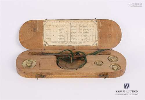 Trebuchet in its oblong wooden case, the lid displ…