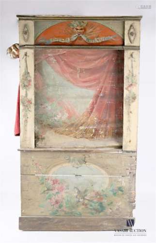 THEATRE GUIGNOL Portable theatre in painted wood, …