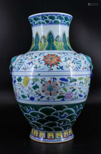 Large Qing Porcelain DouCai Vase