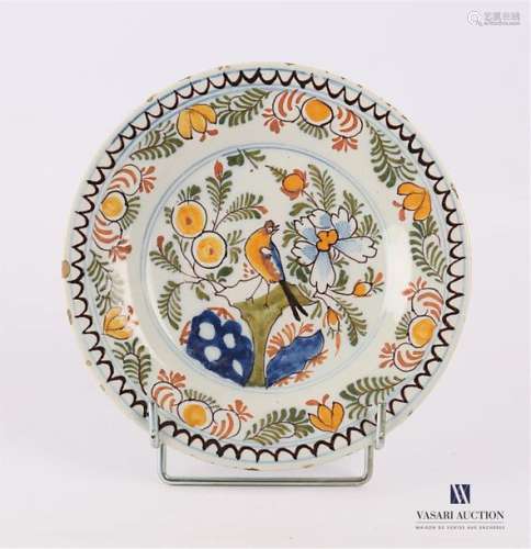DELFT Earthenware plate with polychrome decoration…