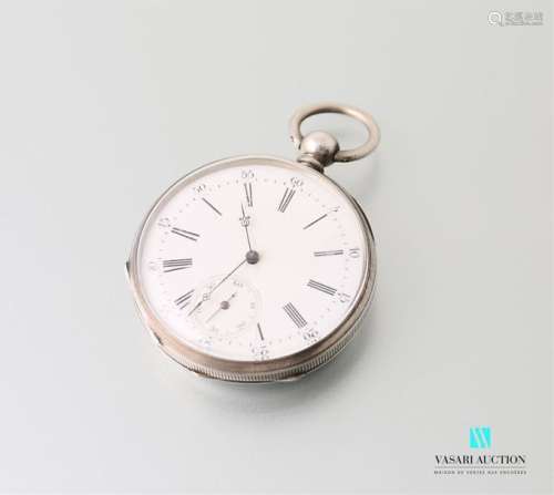 Pocket watch in silver, white enamelled dial with …