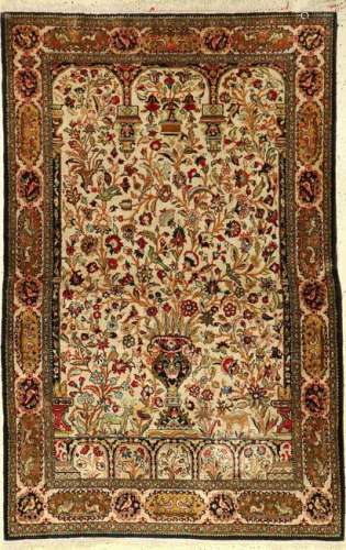 Qum silk rug, Persia, approx. 50 years, pure natural