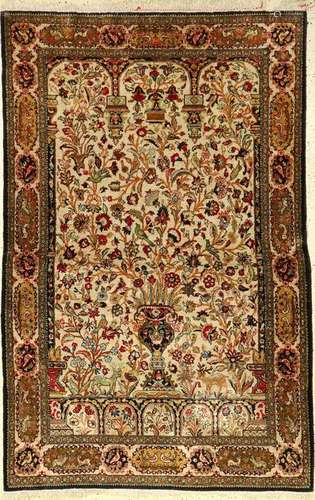 Qum silk rug, Persia, approx. 50 years, pure natural