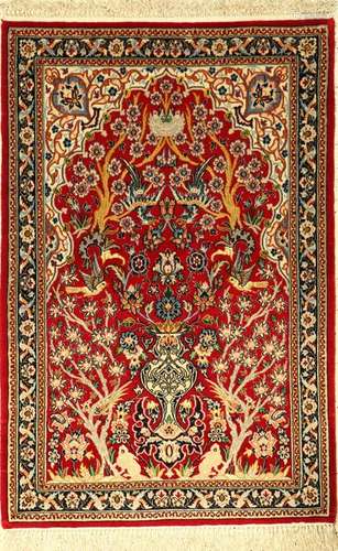 Fine Esfahan, Persia, approx. 30 years, wool with and