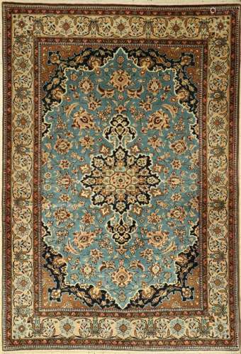 Fine Qum rug old, Persia, approx. 40 years, wool with