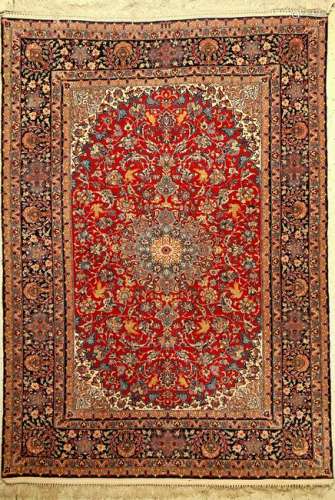 Fine Isfahan rug old, Persia, approx. 50 years, wool