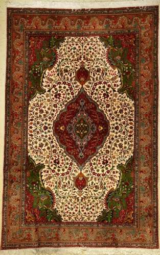 Tabriz Carpet, Persia, approx. 50 years, wool on cotton