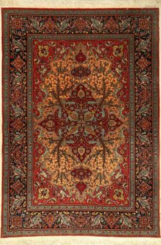 Fine Lahore rug old, India, approx. 40 years, wool with