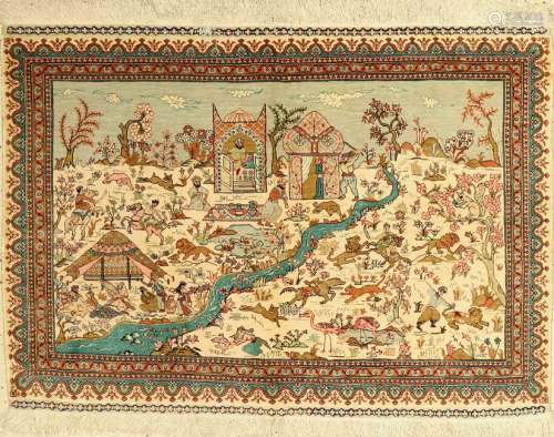 Seiden Kaisery rug, Turkey, approx. 40 years, pure