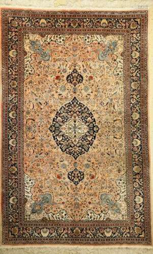 Kashmir silk rug, India, approx. 30 years