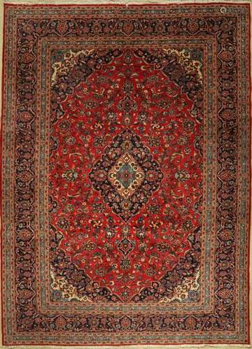 Kashan carpet old, Persia, approx. 50 years, wool on
