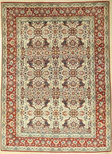 Fine Nain 'Tudeschk' rug old, Persia, around 1930, wool