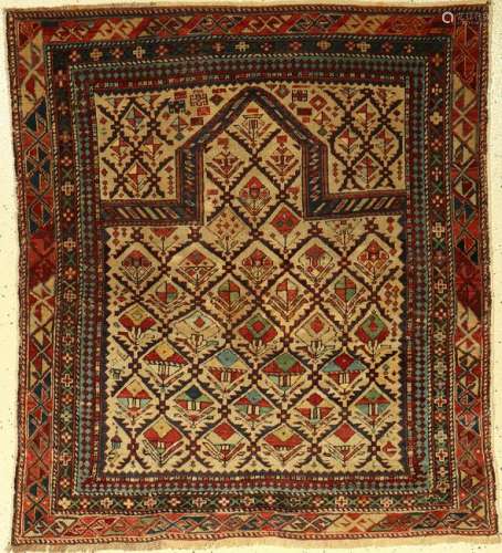 White Shirvan prayer rug, antique, Caucasus, 19th