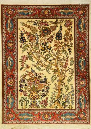 Kashan (Part-Silk), Persia, approx. 40 years, wool with
